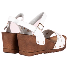 Sandales compensées blanches 2
