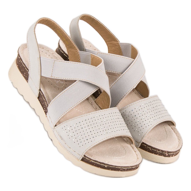 Sandales vinceza à enfiler brun gris multicolore 1 Sandales vinceza à enfiler brun gris multicolore 1