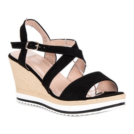 Anesia Paris Sandales compensées noires le noir 1