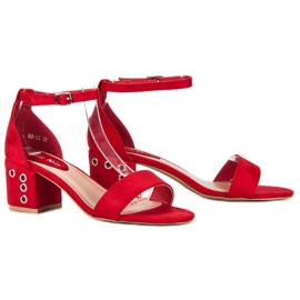 Nio Nio Sandales en daim sur un poteau rouge 3