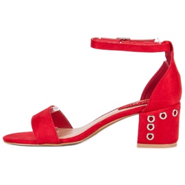 Nio Nio Sandales en daim sur un poteau rouge 1