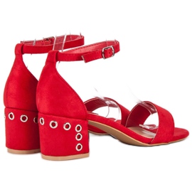 Nio Nio Sandales en daim sur un poteau rouge 2