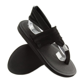 Tongs noires en coton noir le noir 2