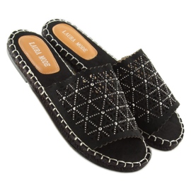 Babouches noires ajourées J101 Noir le noir 2