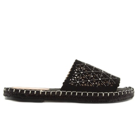 Babouches noires ajourées J101 Noir le noir 1