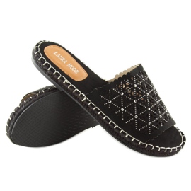 Babouches noires ajourées J101 Noir le noir 5