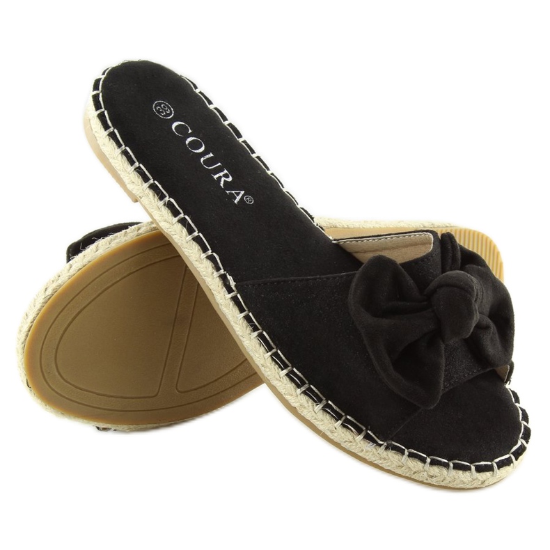 Noir 8758 chaussons noirs avec un noeud le noir 2