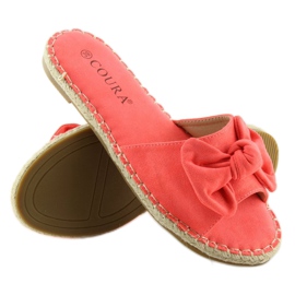 Orange 8758 Babouches rouges à nœud 2 Orange 8758 Babouches rouges à nœud 2