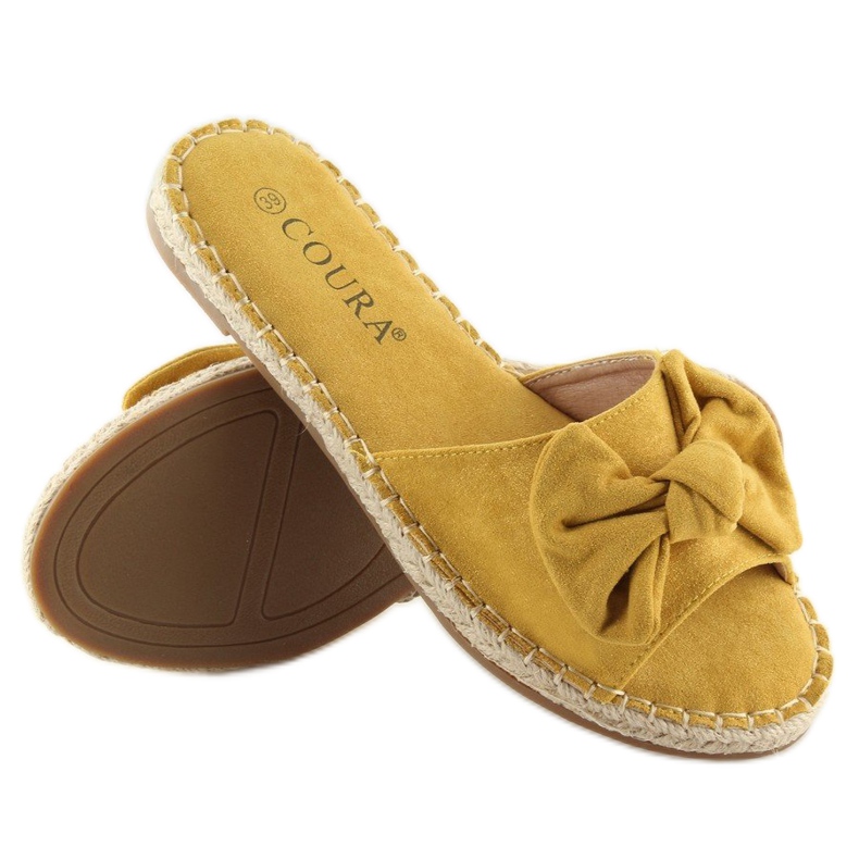 Jaune 8758 chaussons jaunes avec un noeud 2