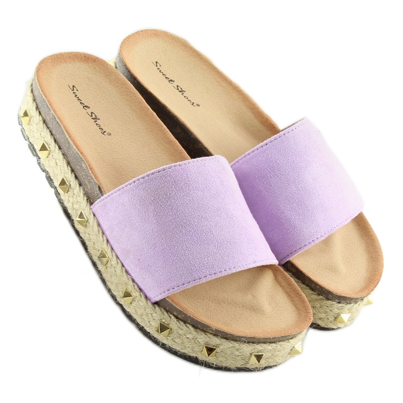 Espadrilles violettes LS51 Chaussons L.VIOLET 2