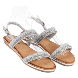 Super Me Sandales confortables en daim gris 3