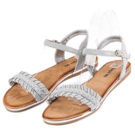 Super Me Sandales plates en daim gris 2