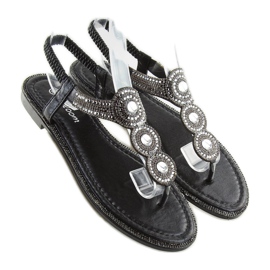 Tongs noires LS-89091 Noir le noir 2