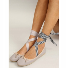 Ballerines à double ruban 1193 Gris 4