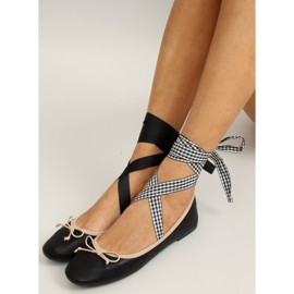 Ballerines à double ruban 1193 Noir le noir 2
