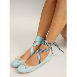 Ballerines avec double ruban 1193 Bleu 3