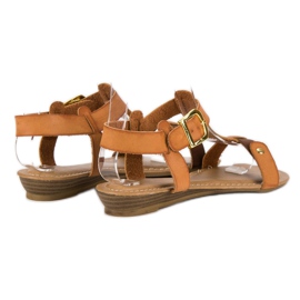Sandales camel confortables brun 3