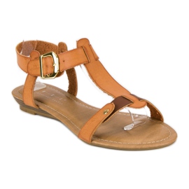 Sandales camel confortables brun 6
