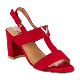 Sandales pour femmes sur un poteau rouge 1