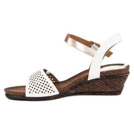 Sandales compensées Vinceza blanche 2