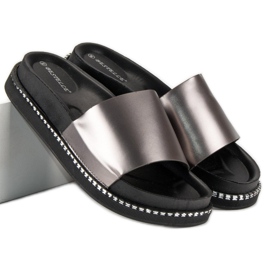 Bestelle Chaussons argent femme gris 2