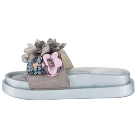 Seastar Chaussons femme Fleurs gris 1 Seastar Chaussons femme Fleurs gris 1