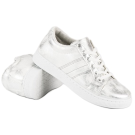 Sport Baskets nouées argentées gris 1
