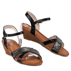 Sandales compensées noires le noir 2