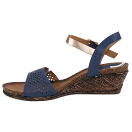 Sandales compensées Vinceza bleu jaune 4