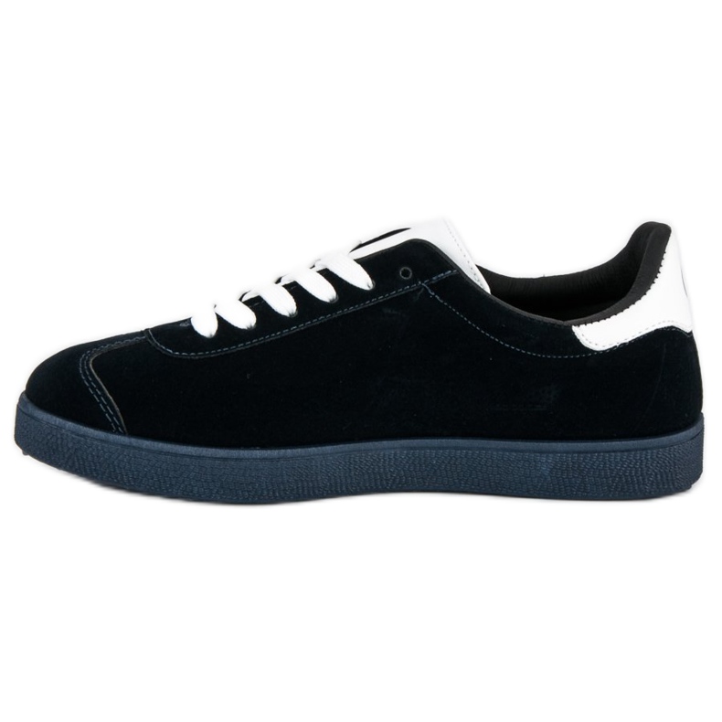 Baskets en daim MCKEYLOR blanche bleu marin 1