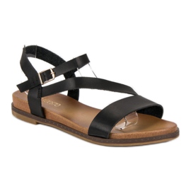 Sandales plates confortables le noir 3
