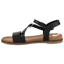 Sandales plates confortables le noir 4