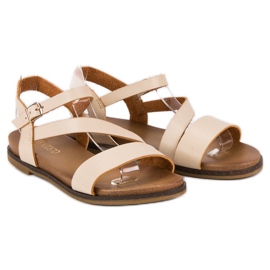 Sandales plates confortables brun 6