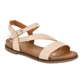Sandales plates confortables brun 3