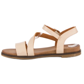 Sandales plates confortables brun 4