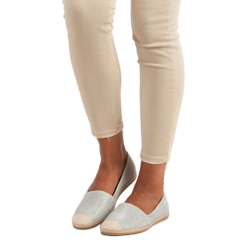 Espadrilles à paillettes gris 1