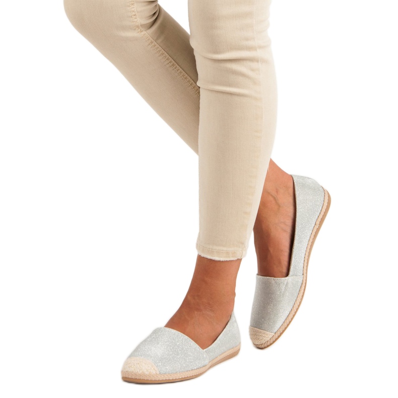 Espadrilles à paillettes gris 2