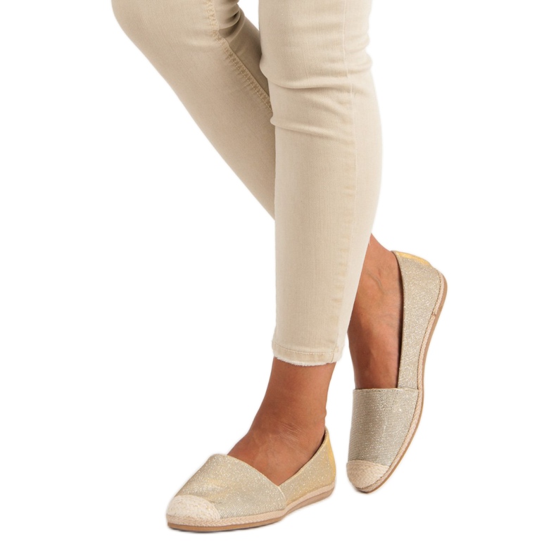 Espadrilles à paillettes jaune 2