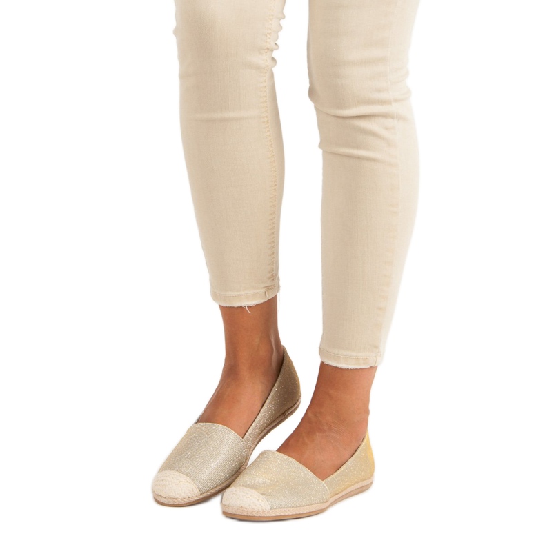 Espadrilles à paillettes jaune 1