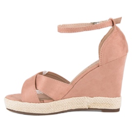 Seastar Sandales compensées en daim rose 4