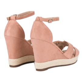 Seastar Sandales compensées en daim rose 6