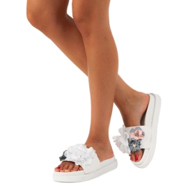 Seastar Chaussons femme Fleurs blanche 1 Seastar Chaussons femme Fleurs blanche 1