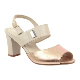 M.Daszyński Sandales en cuir Daszyński SA107 beige rose 1 M.Daszyński Sandales en cuir Daszyński SA107 beige rose 1