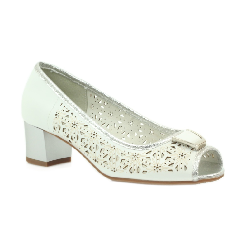 M.Daszyński Sandales à semelle intérieure en cuir Daszyński blanc brun gris 1