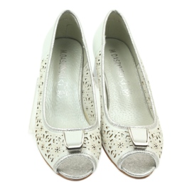 M.Daszyński Sandales à semelle intérieure en cuir Daszyński blanc brun gris 3