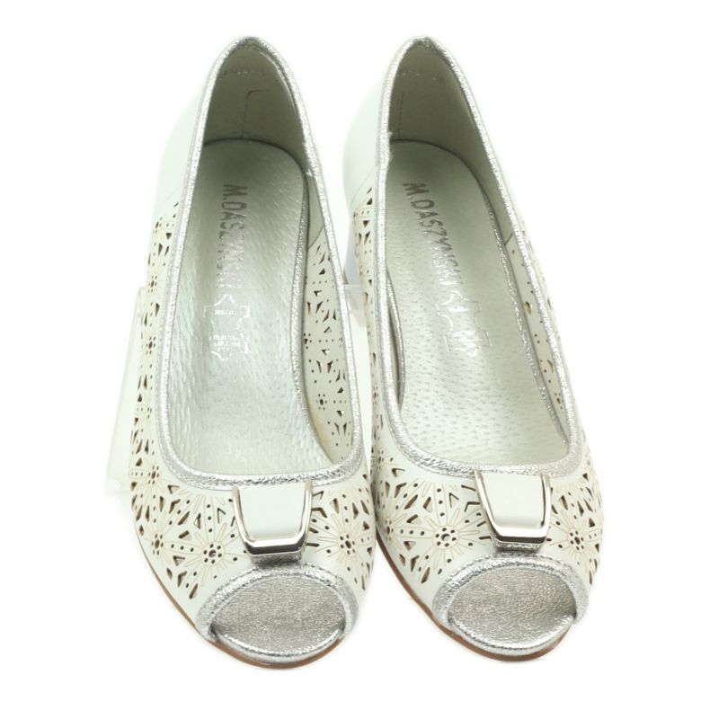 M.Daszyński Sandales à semelle intérieure en cuir Daszyński blanc brun gris 3