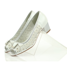 M.Daszyński Sandales à semelle intérieure en cuir Daszyński blanc brun gris 4