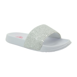 Chaussons profilés Big Star paillettes blanche gris 1