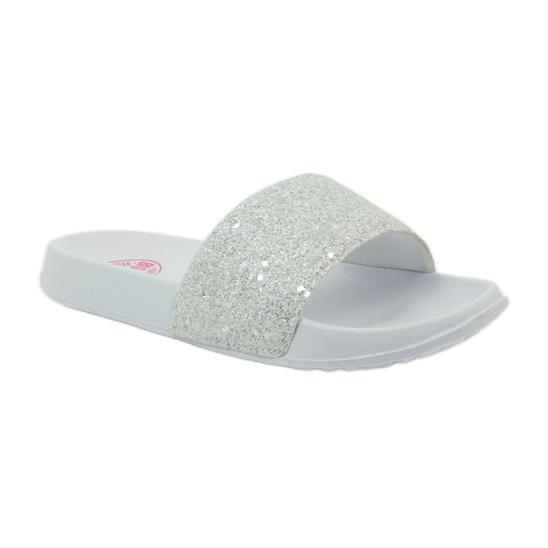 Chaussons profilés Big Star paillettes blanche gris 1