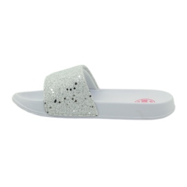 Chaussons profilés Big Star paillettes blanc gris 2